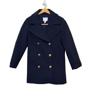 H&M Navy Double Breasted Pea Coat, Size S
